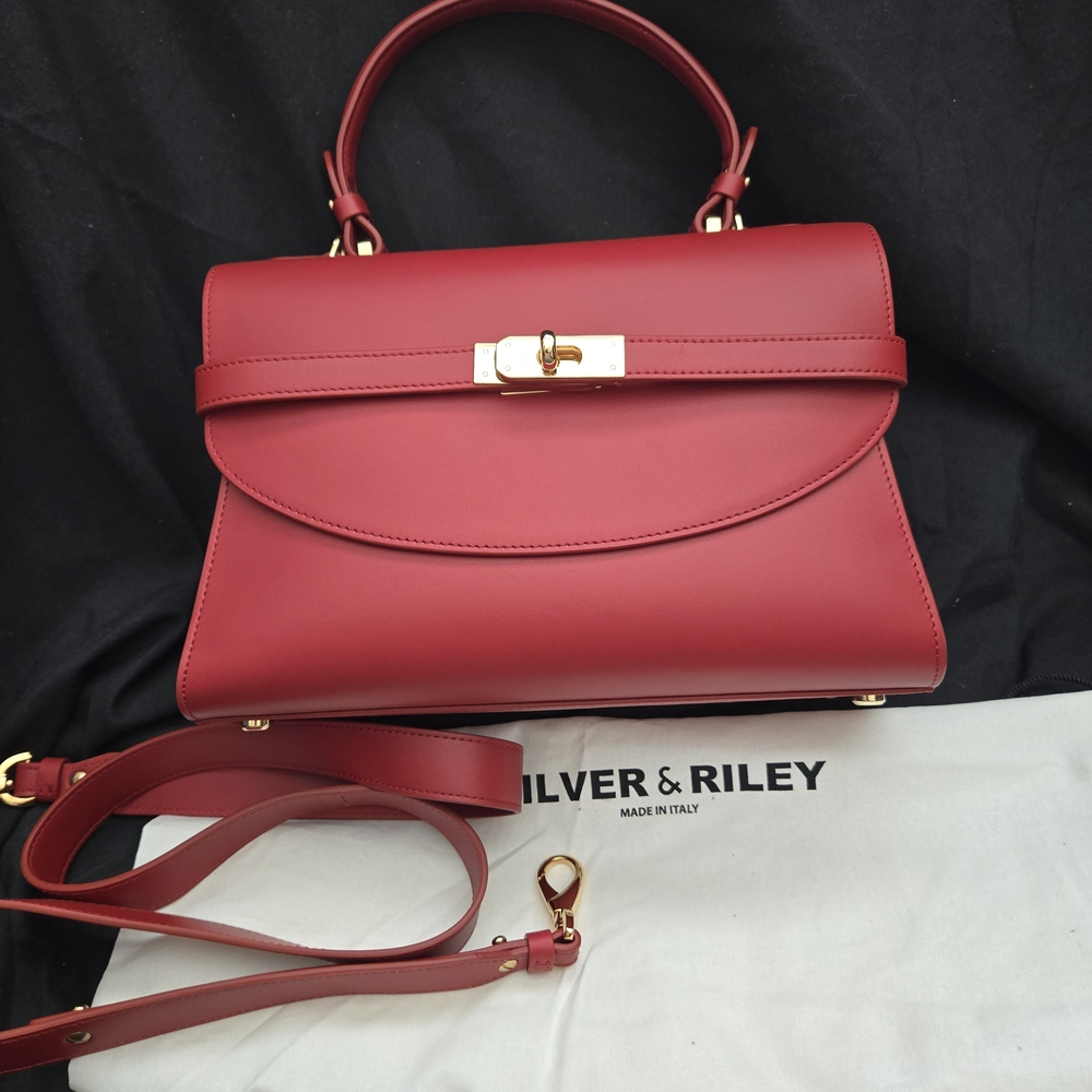 Silver & Riley Red Leather Satchel - Picture 3 of 16